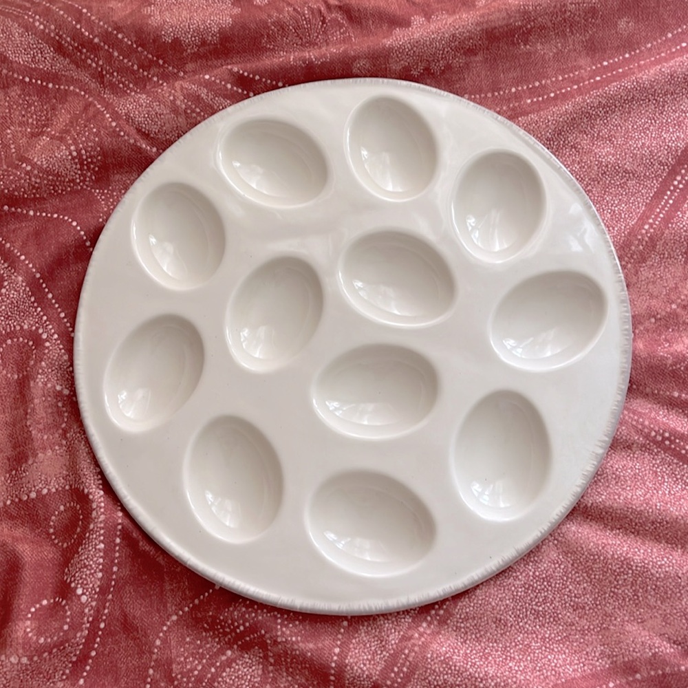 NEW Threshold Stoneware Egg Platter, $15.